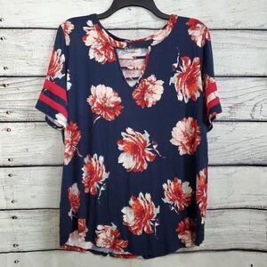 Maurices 24/7 XL Navy Floal Tunic